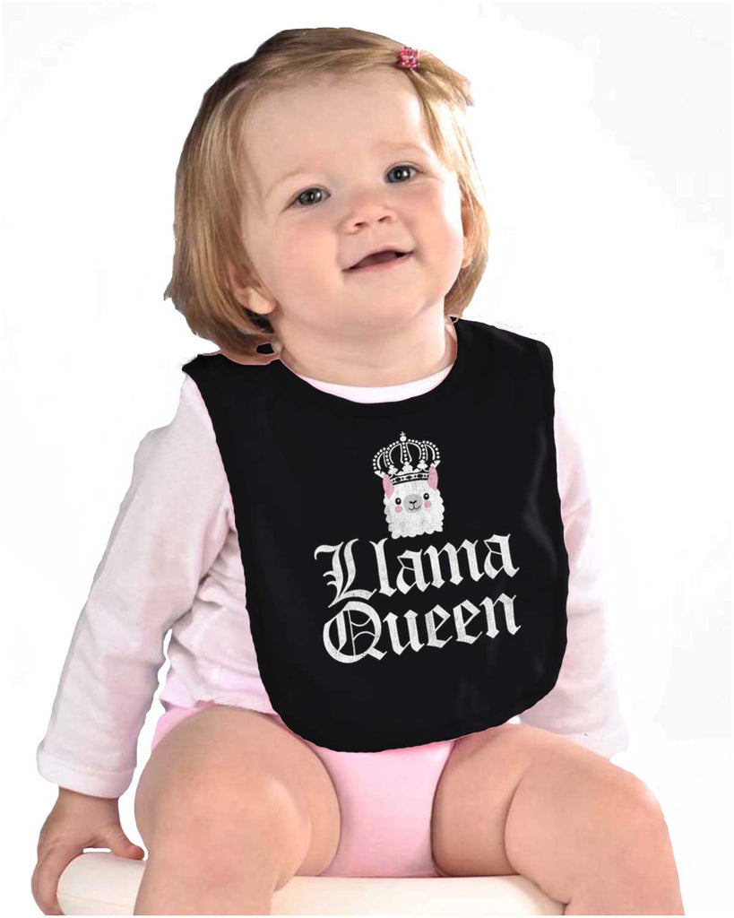 Llama Queena Infant Baby Bib-Direct To Garment Print-Brisco Baby