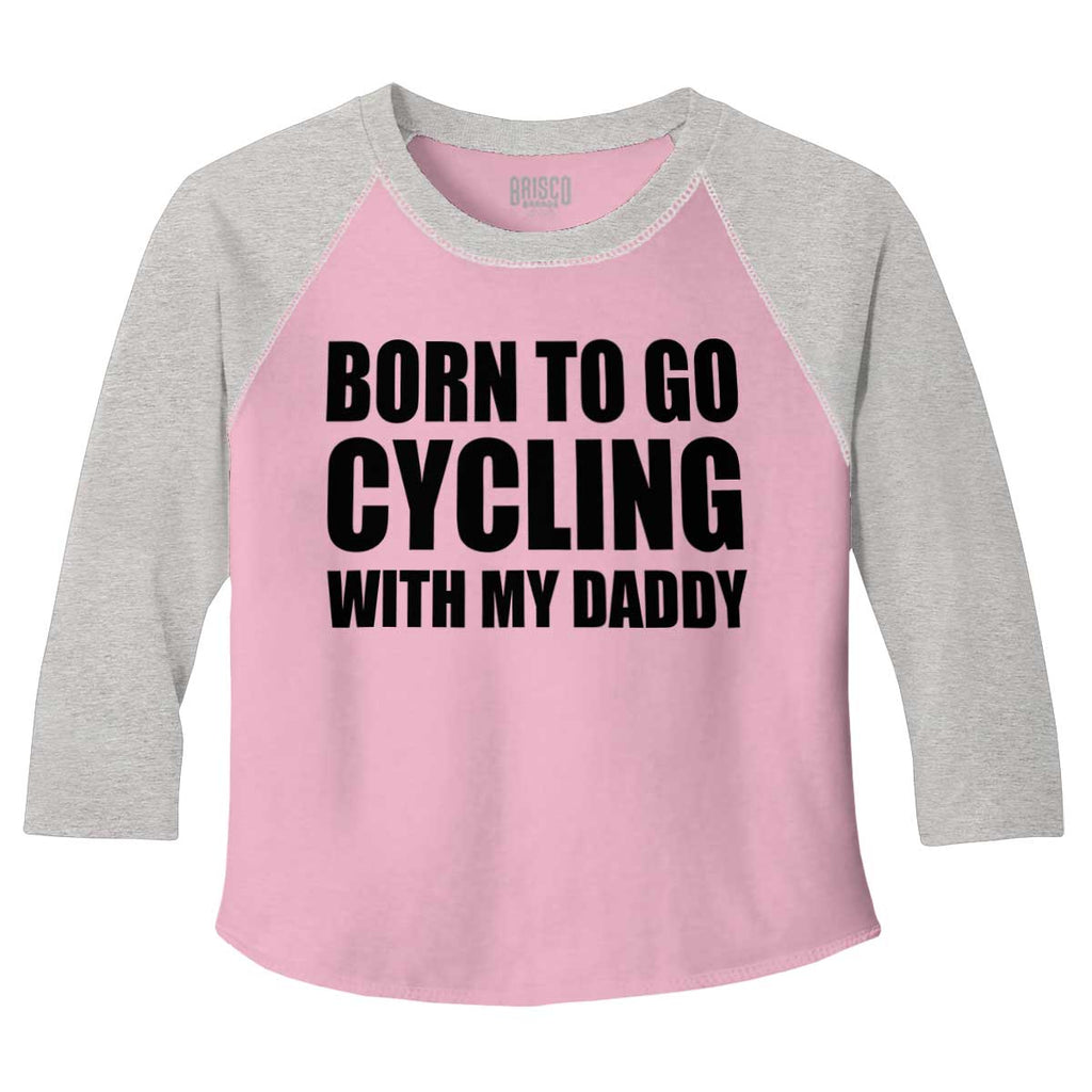 Cycling With Daddy Toddler Baseball-Direct To Garment Print-Brisco Baby
