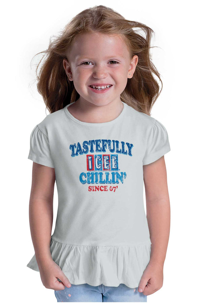 Chillin Since '67 Toddler Ruffle Bottom Tee-Direct To Garment Print-Brisco Baby