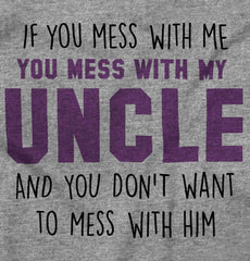 Mess With My Uncle Solid Baby Infant Dress-Direct To Garment Print-Brisco Baby