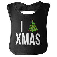 I Love Xmas Infant Baby Bib-Direct To Garment Print-Brisco Baby