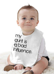 Bad Influence Infant Baby Bib-Direct To Garment Print-Brisco Baby