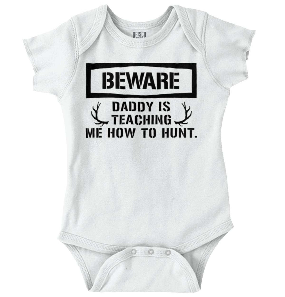 Dad Teaching Me To Hunt Romper Bodysuit-Direct To Garment Print-Brisco Baby