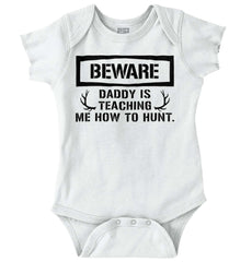 Dad Teaching Me To Hunt Romper Bodysuit-Direct To Garment Print-Brisco Baby