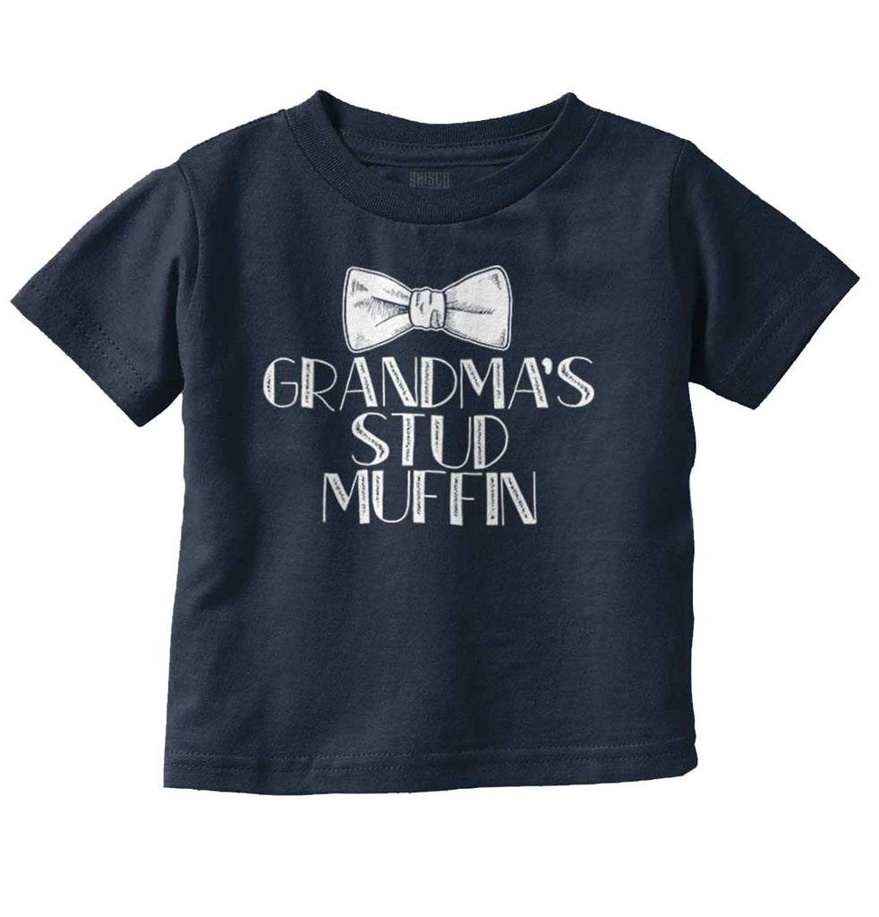 Grandma's Stud Muffin Infant Toddler T Shirt-Direct To Garment Print-Brisco Baby