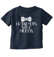 Grandma's Stud Muffin Infant Toddler T Shirt-Direct To Garment Print-Brisco Baby