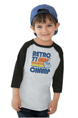 Retro 77 Champ Gamer Dragons Toddler Baseball-Direct To Garment Print-Brisco Baby