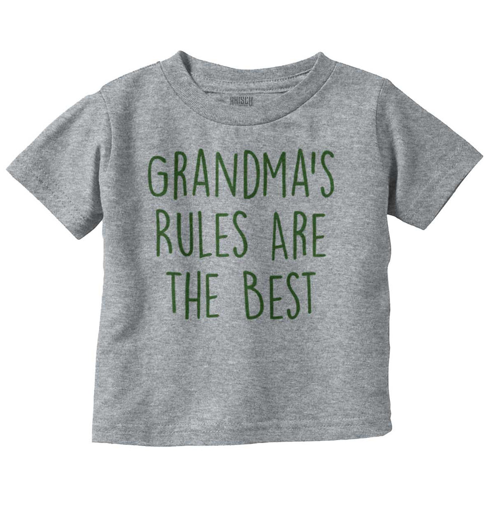 Grandma's Rules Are The Best Infant Toddler T Shirt-Direct To Garment Print-Brisco Baby