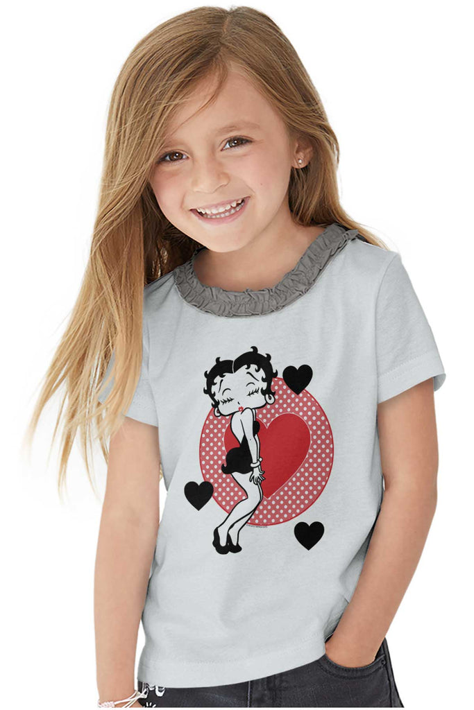 Betty Boop Toddler Ruffled Trim T-Shirt-Direct To Garment Print-Brisco Baby