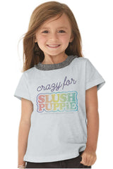 Crazy For Slush Puppie Toddler Ruffled Trim T-Shirt-Direct To Garment Print-Brisco Baby