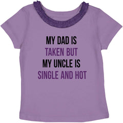 Dad Taken Uncle Sing Toddler Ruffled Trim T-Shirt-Direct To Garment Print-Brisco Baby