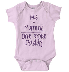 One Broke Daddy Romper Bodysuit-Direct To Garment Print-Brisco Baby