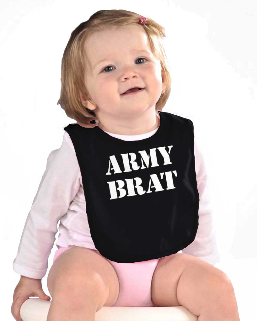 Army Brat Infant Baby Bib-Direct To Garment Print-Brisco Baby
