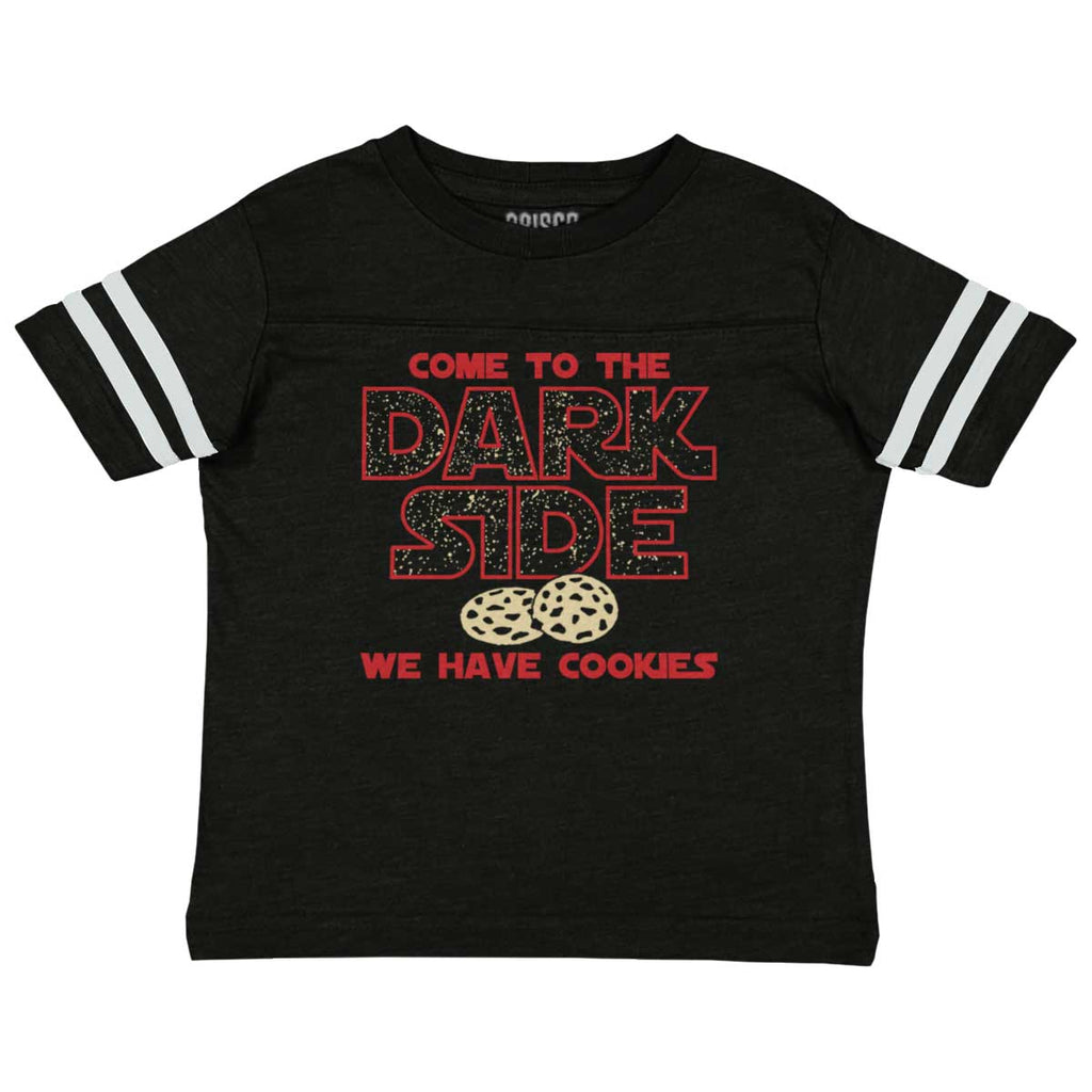 Come To The Dark Side Toddler Football Jersey Tee-Direct To Garment Print-Brisco Baby