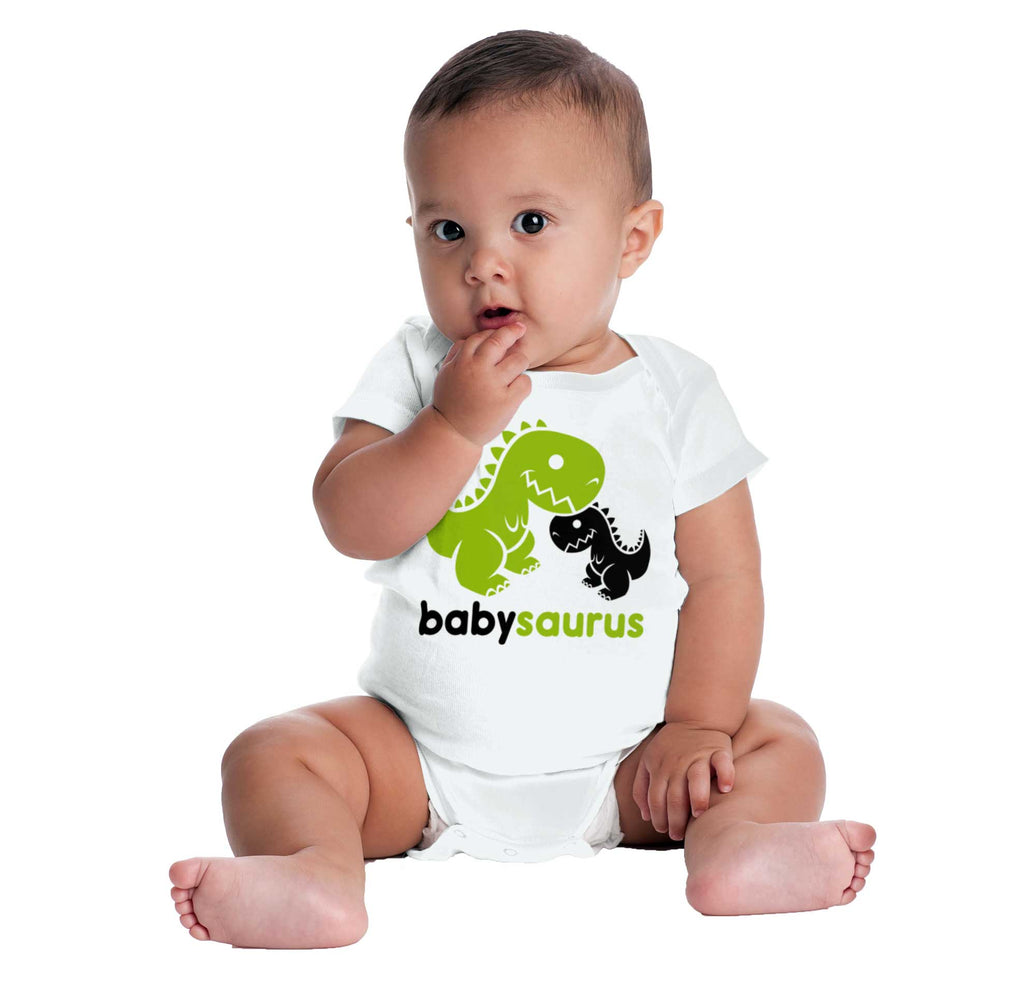 Babysaurus Rex Romper Bodysuit-Direct To Garment Print-Brisco Baby