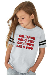Girl Power Toddler Football Jersey Tee-Direct To Garment Print-Brisco Baby