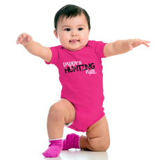 Daddys Hunting Girl Romper Bodysuit-Direct To Garment Print-Brisco Baby