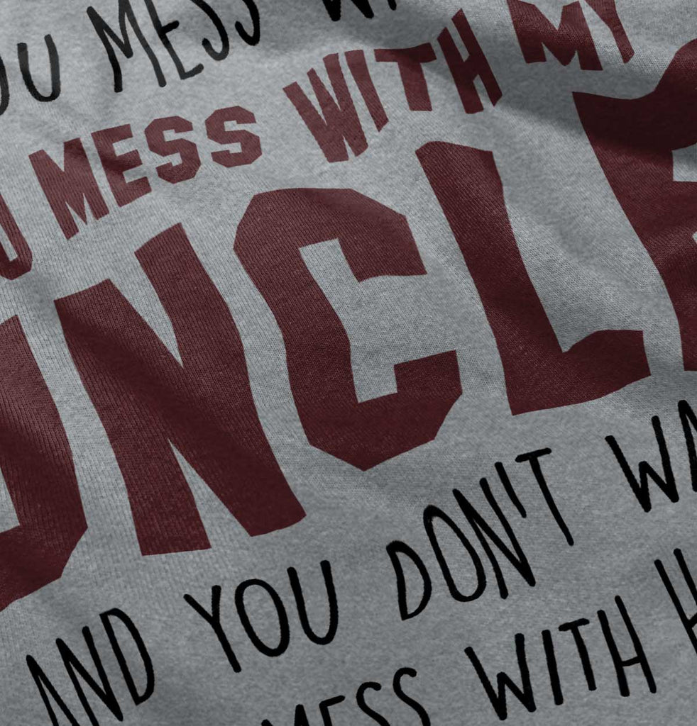 Mess With My Uncle Raglan Romper Bodysuit-Direct To Garment Print-Brisco Baby