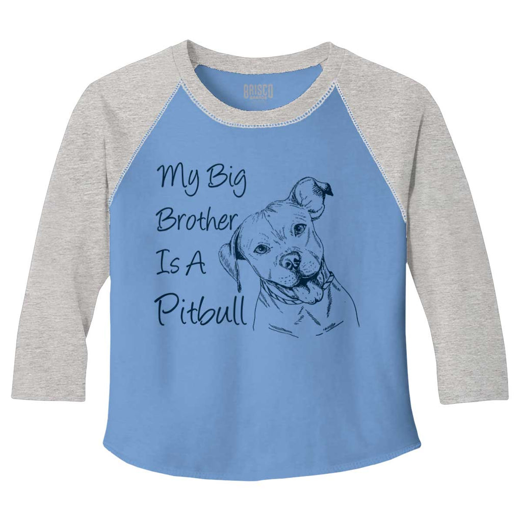 Brother is a Pitbull Toddler Baseball-Direct To Garment Print-Brisco Baby