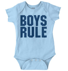 Boys Rule Romper Bodysuit-Direct To Garment Print-Brisco Baby
