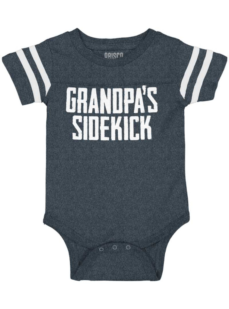 Grandpa's Sidekick Football Romper Bodysuit-Direct To Garment Print-Brisco Baby