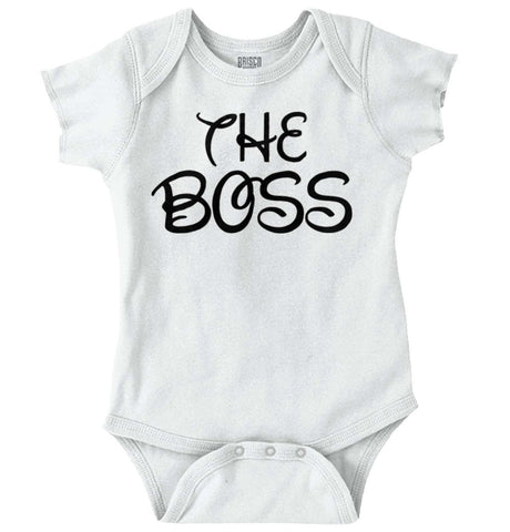 The Boss Romper Bodysuit-Direct To Garment Print-Brisco Baby
