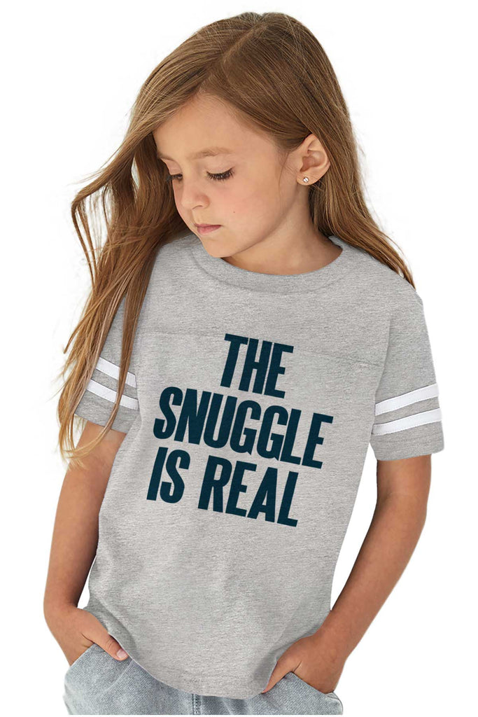Snuggle Is Real Toddler Football Jersey Tee-Direct To Garment Print-Brisco Baby