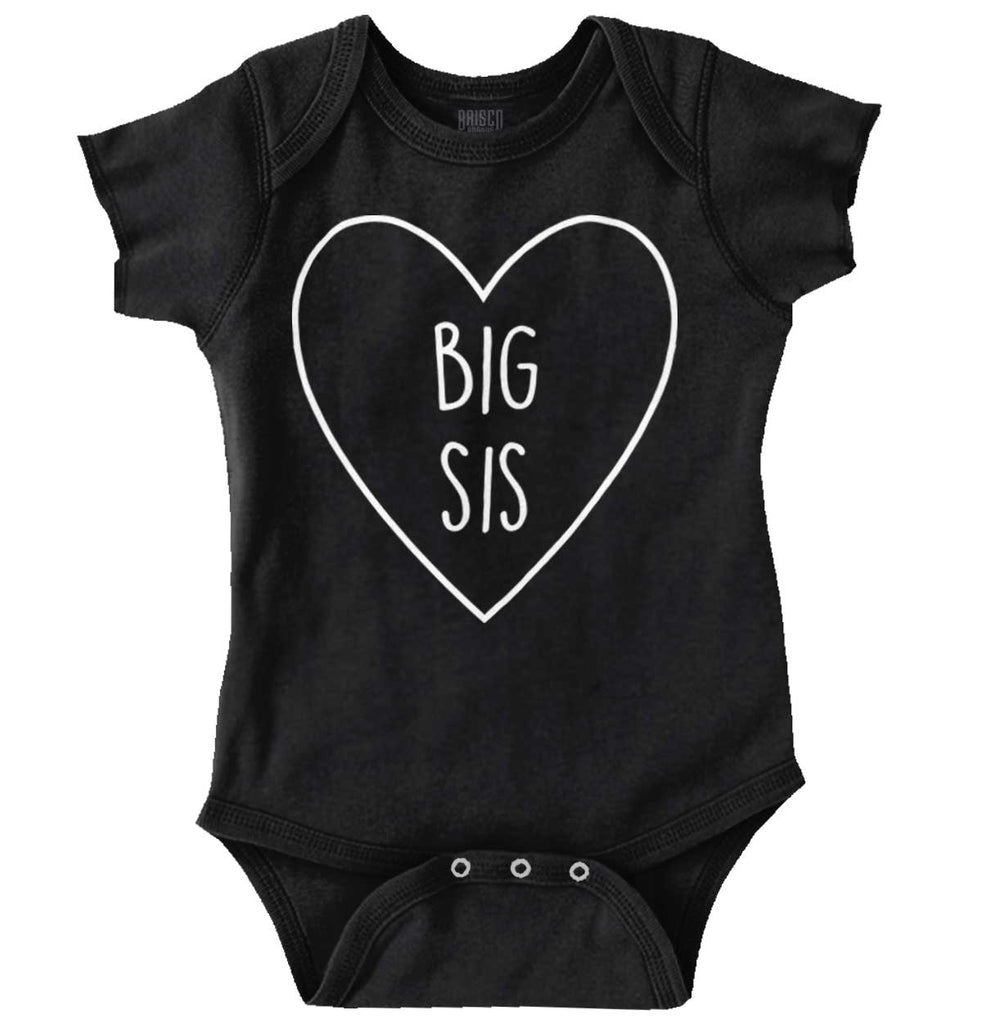 Big Sis Heart Romper Bodysuit-Direct To Garment Print-Brisco Baby