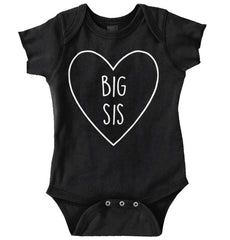 Big Sis Heart Romper Bodysuit-Direct To Garment Print-Brisco Baby