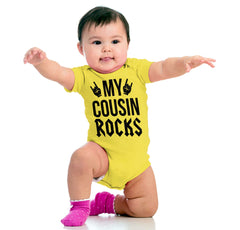 My Cousin Rocks Romper Bodysuit-Direct To Garment Print-Brisco Baby