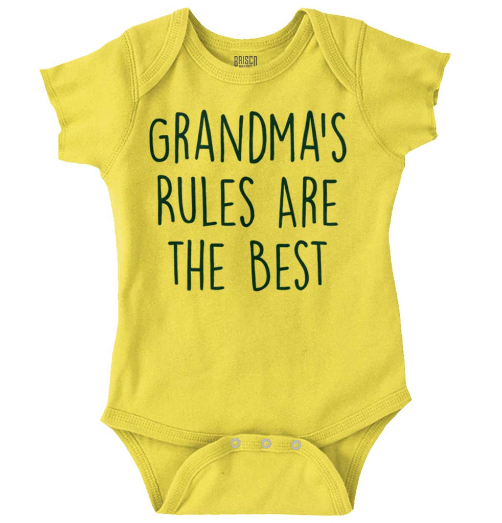 Grandma's Rules Are The Best Romper Bodysuit-Direct To Garment Print-Brisco Baby