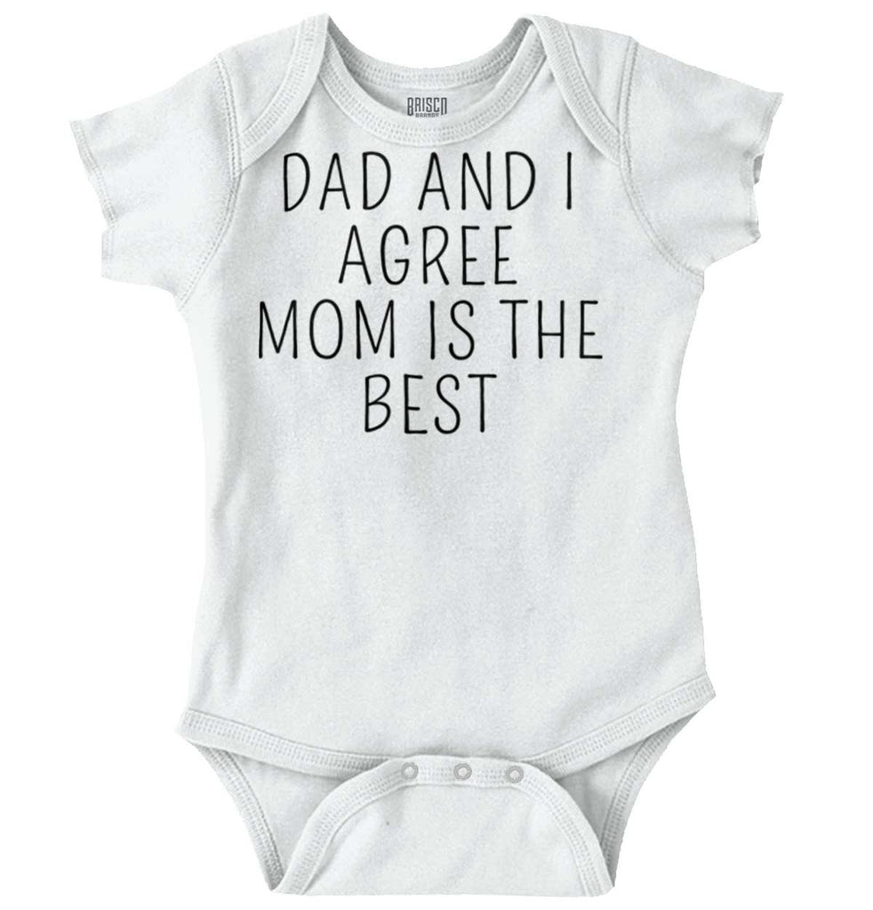 Mom Is Best Romper Bodysuit-Direct To Garment Print-Brisco Baby