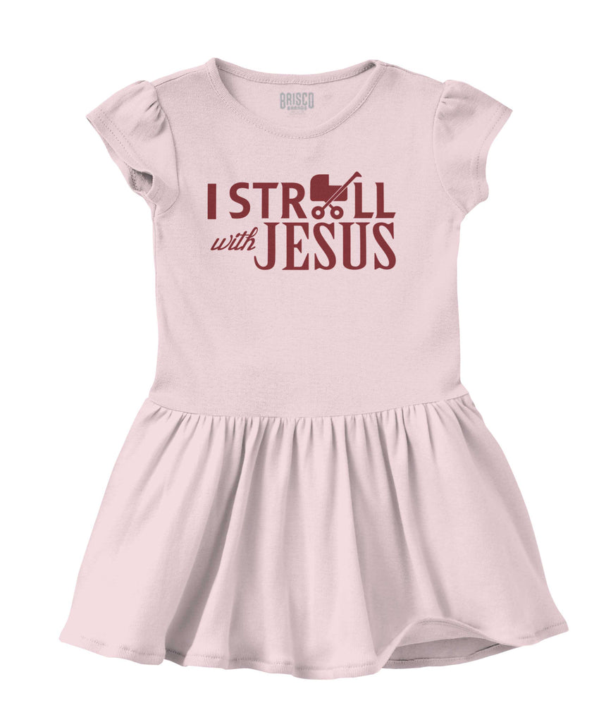 Stroll With Jesus Solid Baby Infant Dress-Direct To Garment Print-Brisco Baby