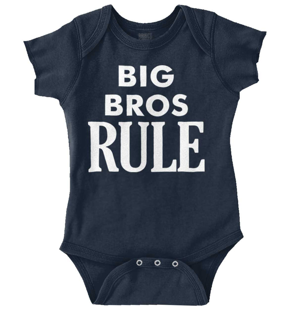 Big Bros Rule Romper Bodysuit-Direct To Garment Print-Brisco Baby