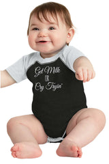 Get Milk Raglan Romper Bodysuit-Direct To Garment Print-Brisco Baby