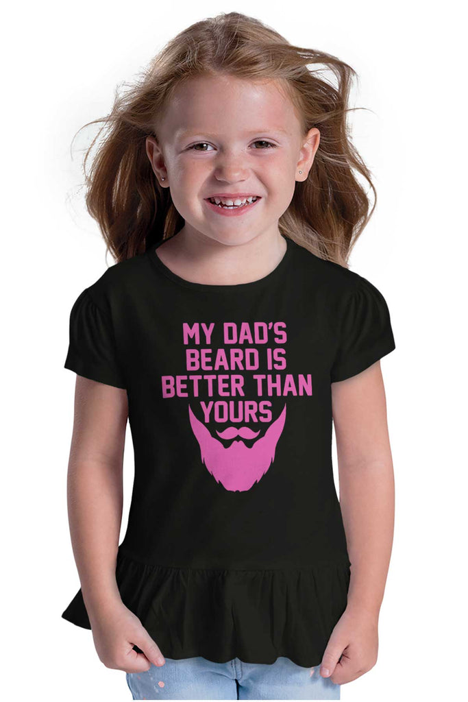 Dad's Beard Toddler Ruffle Bottom Tee-Direct To Garment Print-Brisco Baby