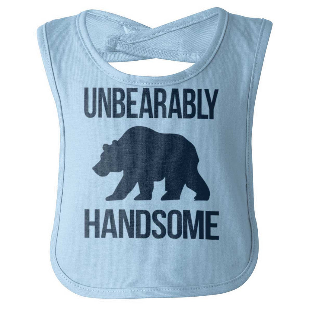 Unbearably Handsome Infant Baby Bib-Direct To Garment Print-Brisco Baby