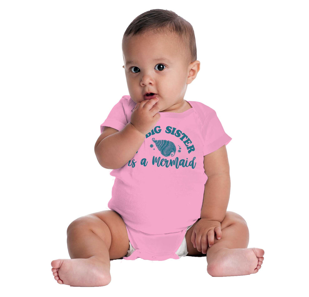 Big Sister Is A Mermaid Romper Bodysuit-Direct To Garment Print-Brisco Baby