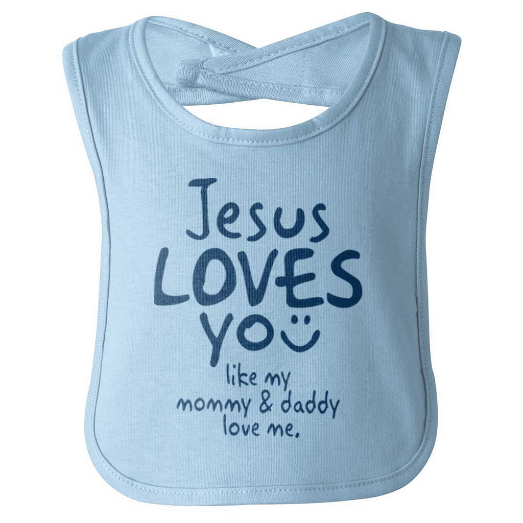 Jesus Loves You Infant Baby Bib-Direct To Garment Print-Brisco Baby