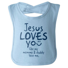 Jesus Loves You Infant Baby Bib-Direct To Garment Print-Brisco Baby