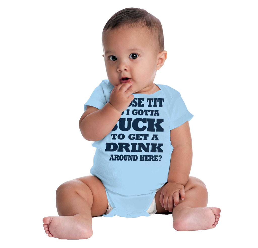 Get A Drink Romper Bodysuit-Direct To Garment Print-Brisco Baby