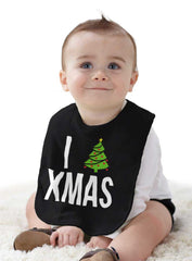 I Love Xmas Infant Baby Bib-Direct To Garment Print-Brisco Baby