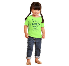 Jesus Loves You Infant Toddler T Shirt-Direct To Garment Print-Brisco Baby