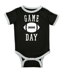 Game Day Ringer Romper Bodysuit-Direct To Garment Print-Brisco Baby