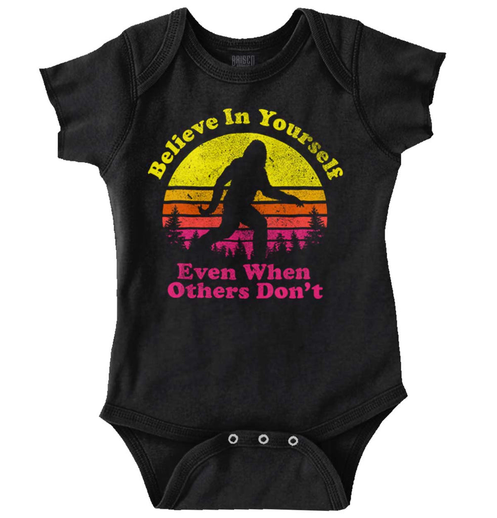 Believe In Bigfoot Romper Bodysuit-Direct To Garment Print-Brisco Baby