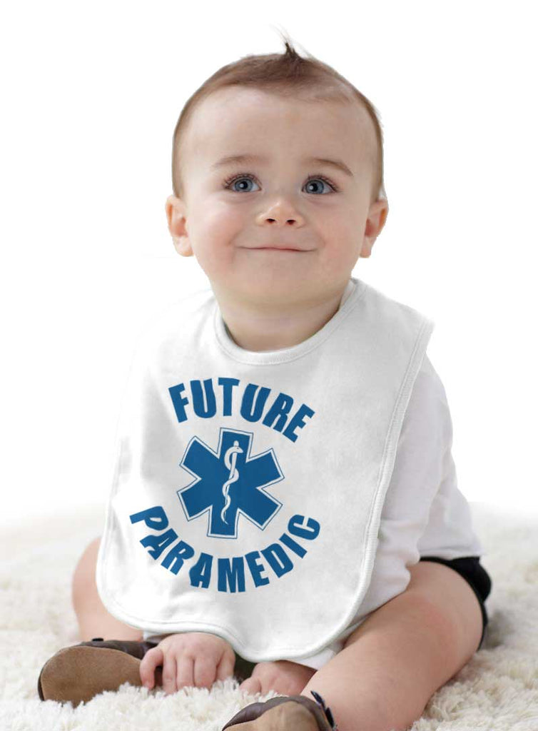 Future Paramedic Infant Baby Bib-Direct To Garment Print-Brisco Baby