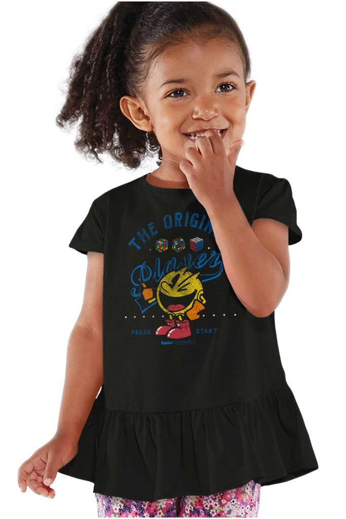 The Original Player Toddler Ruffle Bottom Tee-Direct To Garment Print-Brisco Baby