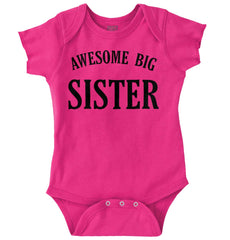 Awesome Big Sister Romper Bodysuit-Direct To Garment Print-Brisco Baby