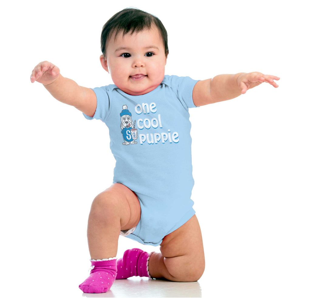 Cool Puppie Romper Bodysuit-Direct To Garment Print-Brisco Baby