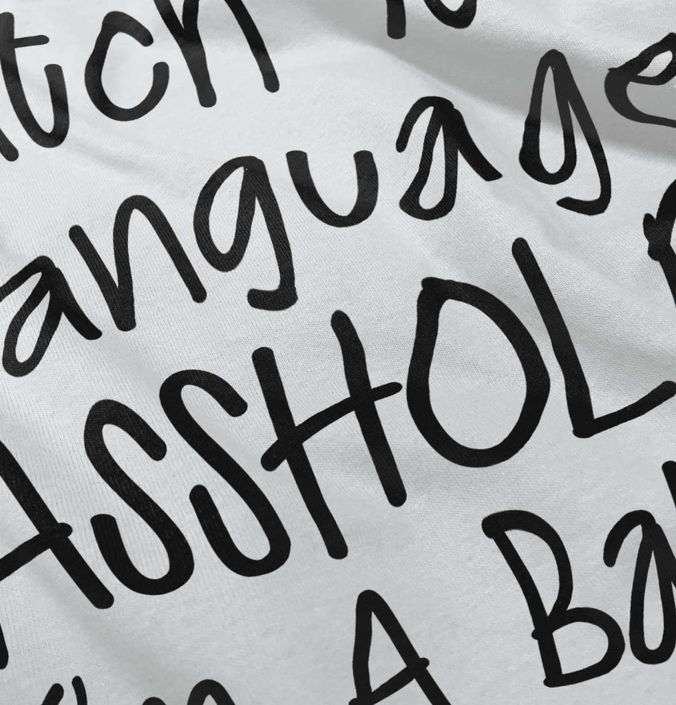 Watch The Language Infant Baby Bib-Direct To Garment Print-Brisco Baby